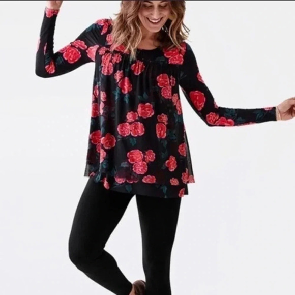 Matilda Jane Winter Blooms Tunic with Roses - size Small - Picture 2 of 7